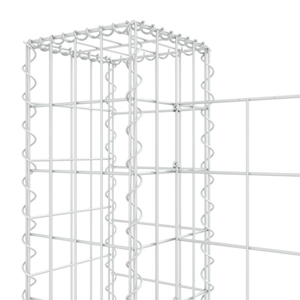 Cesto Gabbione A U Con 2 Pali In Ferro 140x20x100 cm - Image 5