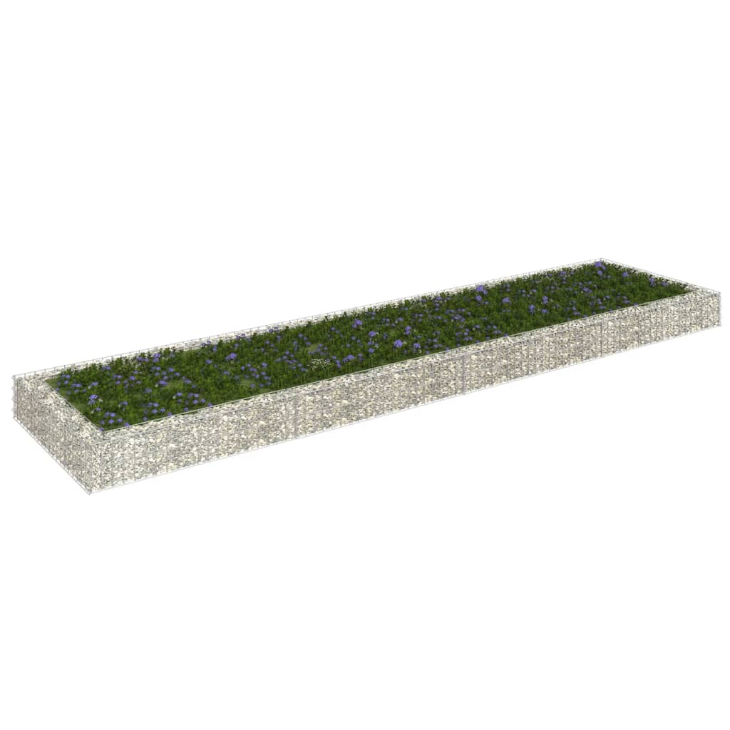 Gabbione Letto Rialzato In Acciaio Zincato 400x100x20 cm