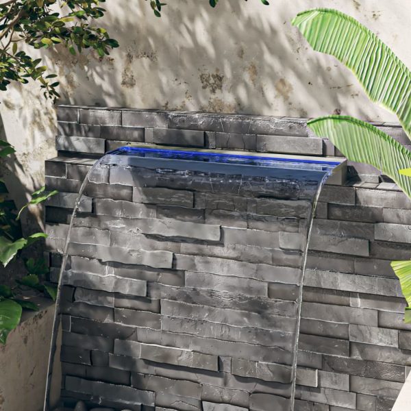Sfioratore A Cascata Con Led Rgb Acciaio Inox 90 cm - Image 5