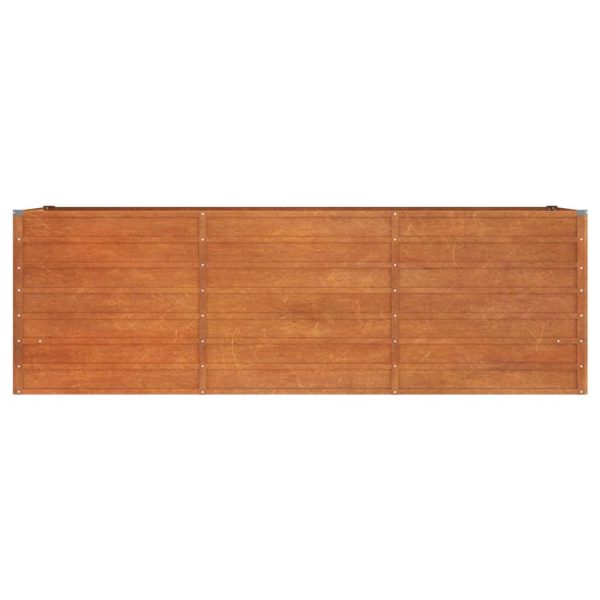 Letto Rialzato Da Giardino Ruggine 240x80x77 Cm Acciaio Corten - Image 4