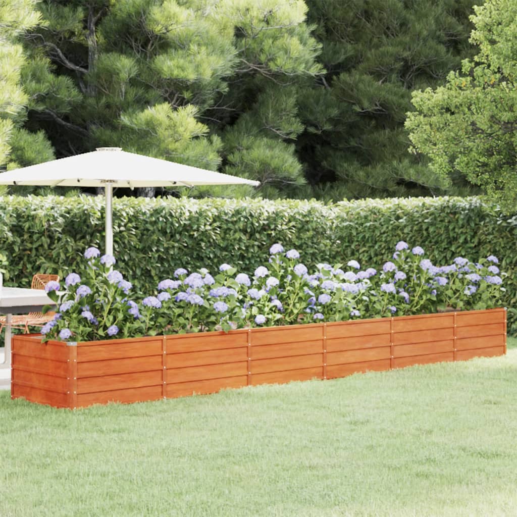 Letto Rialzato Da Giardino Ruggine 480x80x45 Cm Acciaio Corten