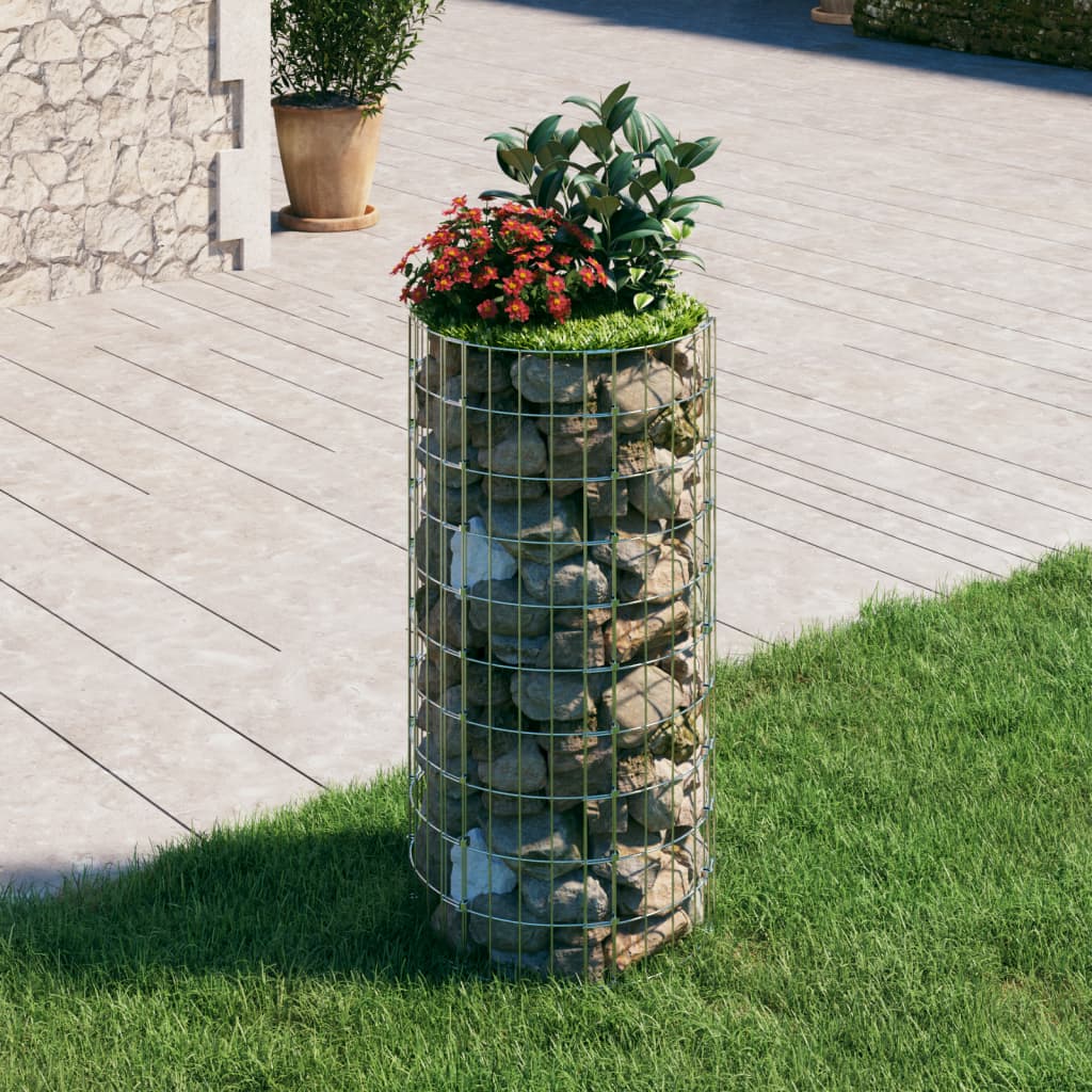 Palo Gabbione Circolare In Acciaio Zincato Ø50x100 cm