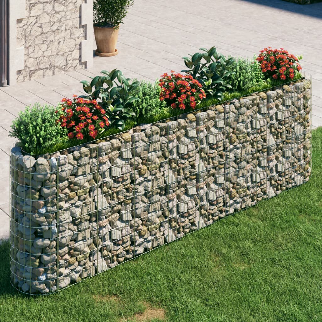 Gabbione Con Letto Rialzato In Acciaio Zincato 330x50x100 cm