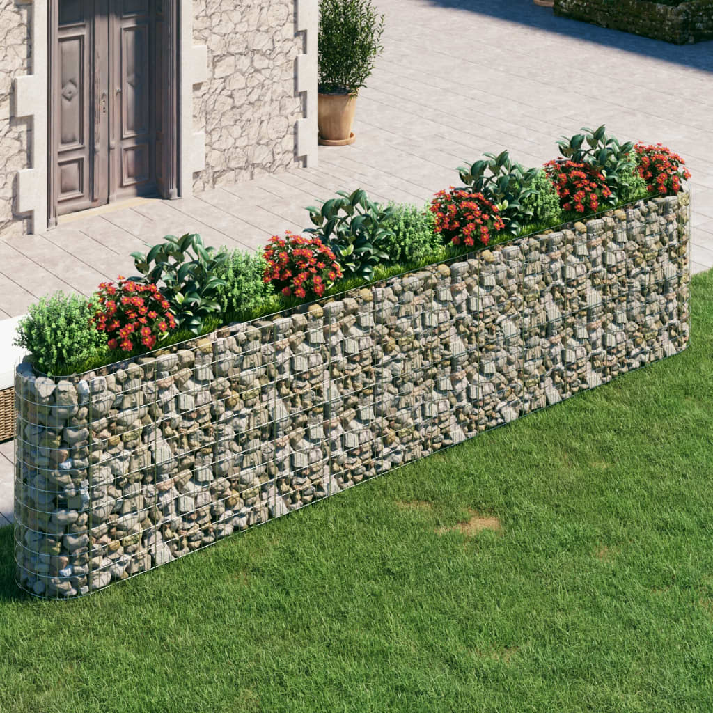 Gabbione Con Letto Rialzato In Acciaio Zincato 470x50x100 cm