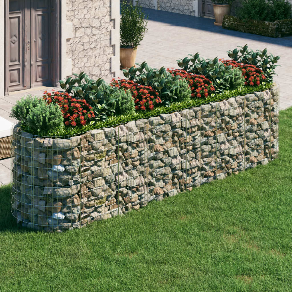 Gabbione Con Letto Rialzato In Ferro Zincato 400x100x100 cm