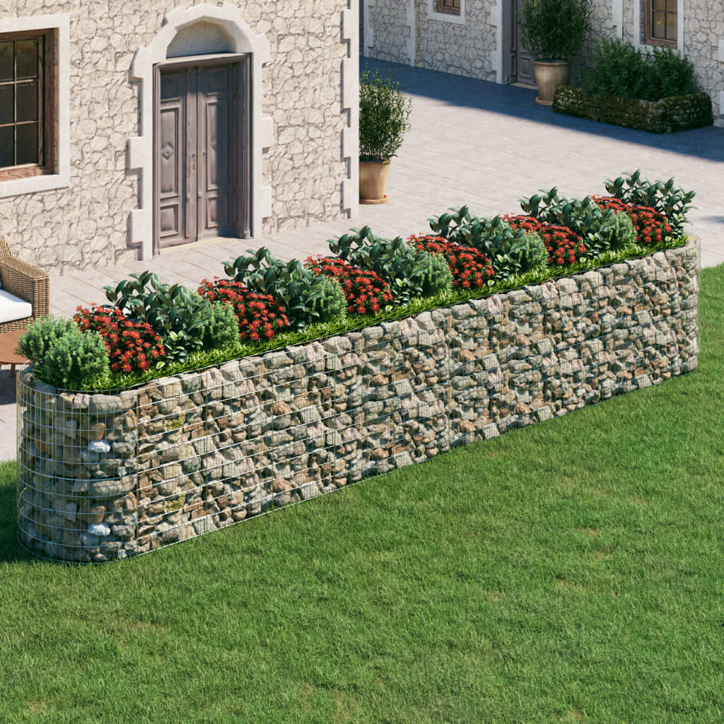 Gabbione Con Letto Rialzato In Ferro Zincato 600x100x100 cm