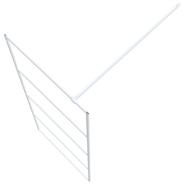 Parete Doccia Walk In Bianca 80x195 Cm Vetro Trasparente Esg - Image 5