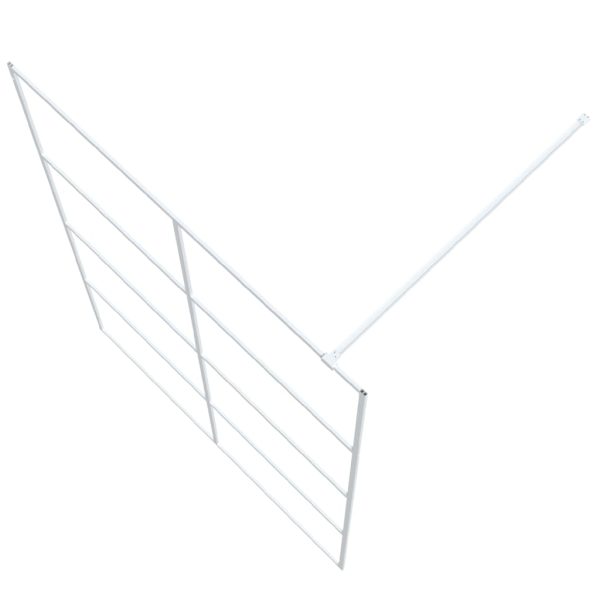 Parete Doccia Walk In Bianca 140x195 Cm Vetro Trasparente Esg - Image 5