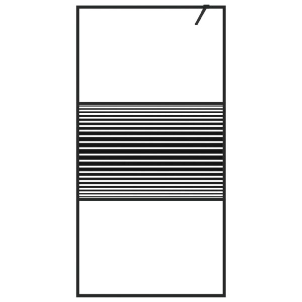 Parete Doccia Walk In Nero 100x195 Cm Vetro Trasparente Esg - Image 3