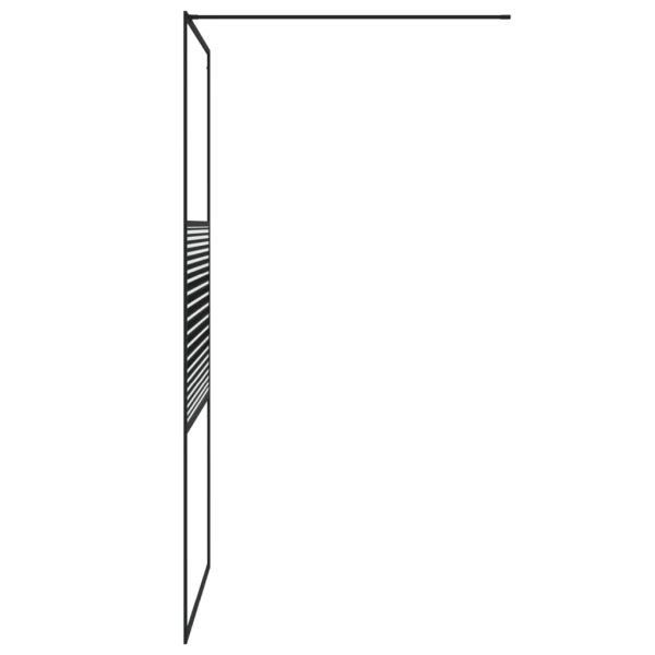 Parete Doccia Walk In Nero 100x195 Cm Vetro Trasparente Esg - Image 4