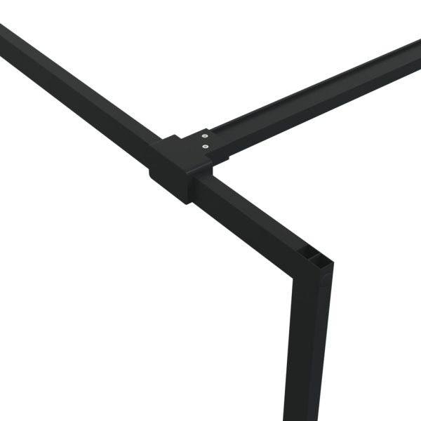 Parete Doccia Walk In Nero 100x195 Cm Vetro Trasparente Esg - Image 6