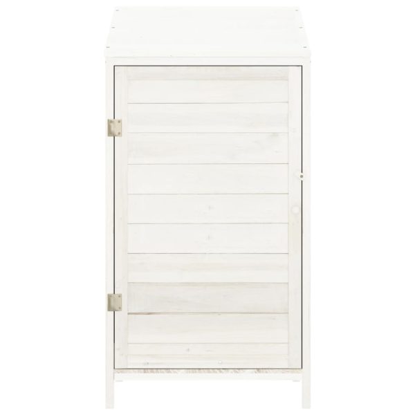 Capanno Da Giardino Bianco 55x52x112 Cm Legno Massello Di Abete - Image 3