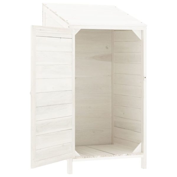 Capanno Da Giardino Bianco 55x52x112 Cm Legno Massello Di Abete - Image 4