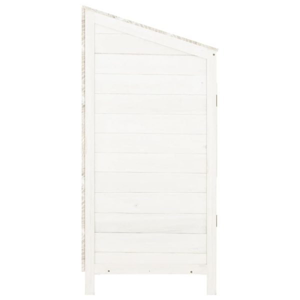 Capanno Da Giardino Bianco 55x52x112 Cm Legno Massello Di Abete - Image 5