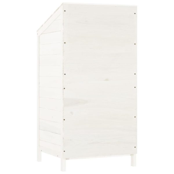 Capanno Da Giardino Bianco 55x52x112 Cm Legno Massello Di Abete - Image 6