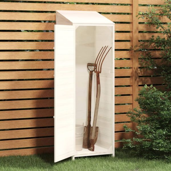 Capanno Da Giardino Bianco 55x52x174,5 Cm Legno Massello Abete - Image 3