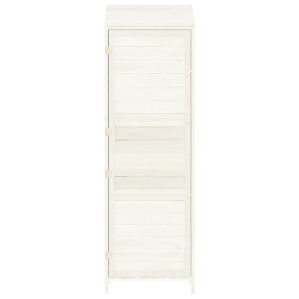 Capanno Da Giardino Bianco 55x52x174,5 Cm Legno Massello Abete - Image 4