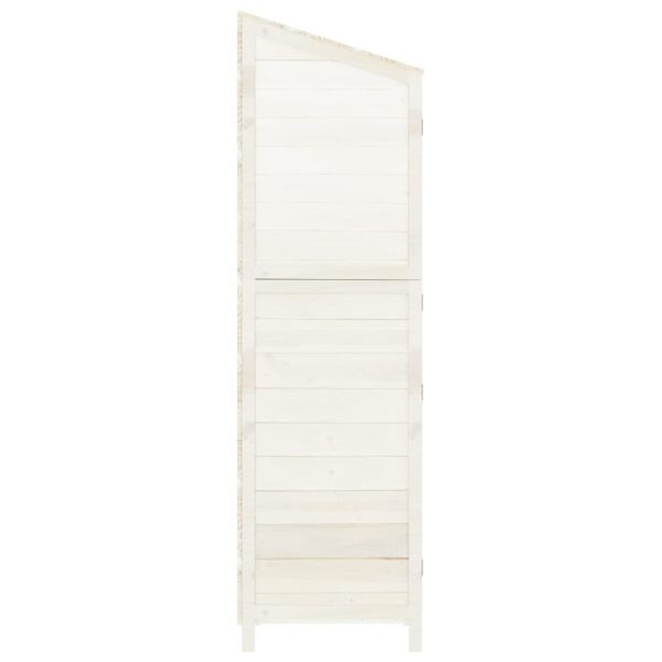 Capanno Da Giardino Bianco 55x52x174,5 Cm Legno Massello Abete - Image 5