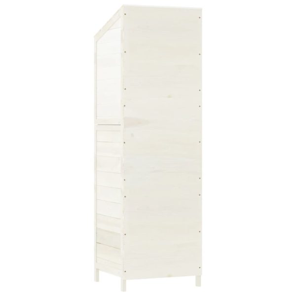 Capanno Da Giardino Bianco 55x52x174,5 Cm Legno Massello Abete - Image 6