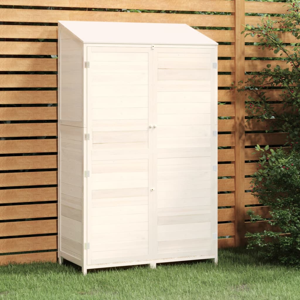 Capanno Da Giardino Bianco 102x52x174,5 Cm Legno Massello Abete