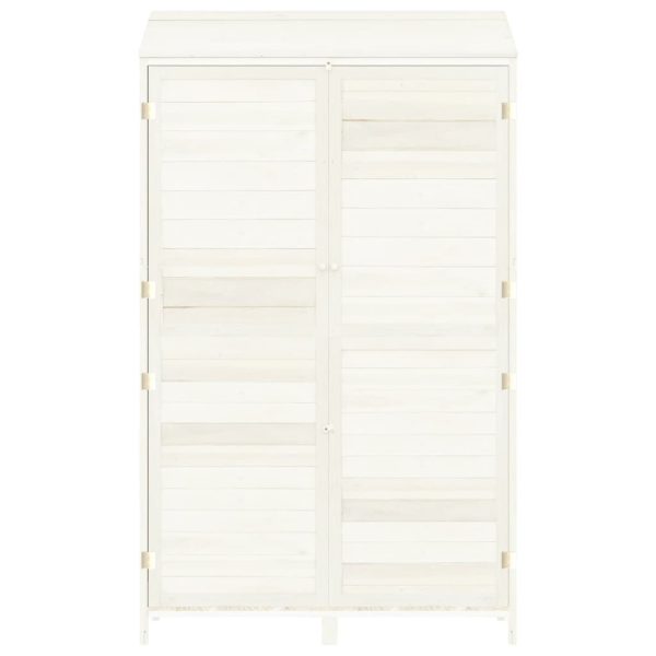 Capanno Da Giardino Bianco 102x52x174,5 Cm Legno Massello Abete - Image 4