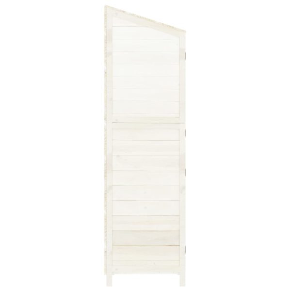 Capanno Da Giardino Bianco 102x52x174,5 Cm Legno Massello Abete - Image 5