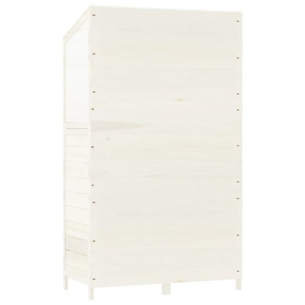 Capanno Da Giardino Bianco 102x52x174,5 Cm Legno Massello Abete - Image 6