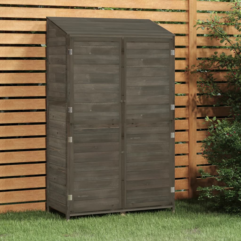 Capanno Giardino Antracite 102x52x174,5 Cm Legno Massello Abete