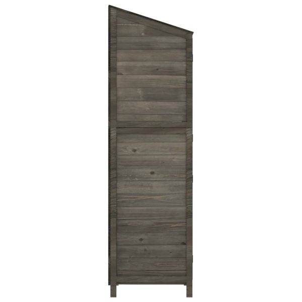 Capanno Giardino Antracite 102x52x174,5 Cm Legno Massello Abete - Image 5