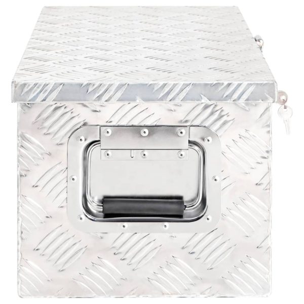 Contenitore Portaoggetti Argento 70x31x27 Cm In Alluminio - Image 3