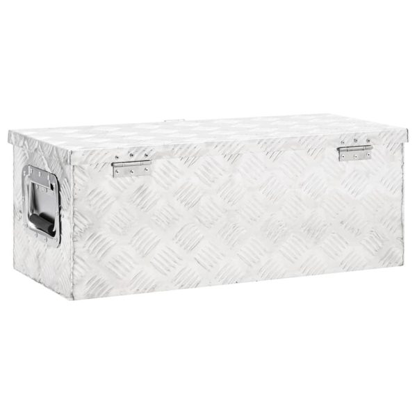 Contenitore Portaoggetti Argento 70x31x27 Cm In Alluminio - Image 4