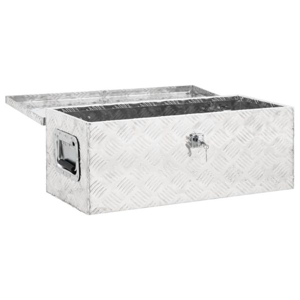Contenitore Portaoggetti Argento 70x31x27 Cm In Alluminio - Image 5