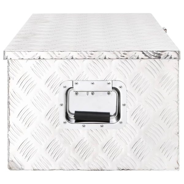 Contenitore Portaoggetti Argento 90x47x33,5 Cm In Alluminio - Image 3