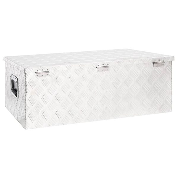 Contenitore Portaoggetti Argento 90x47x33,5 Cm In Alluminio - Image 4