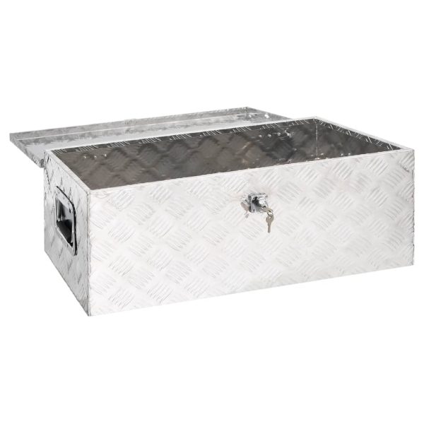 Contenitore Portaoggetti Argento 90x47x33,5 Cm In Alluminio - Image 5