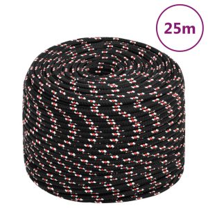 Corda Per Barca Nera 8 Mm 25 M In Polipropilene