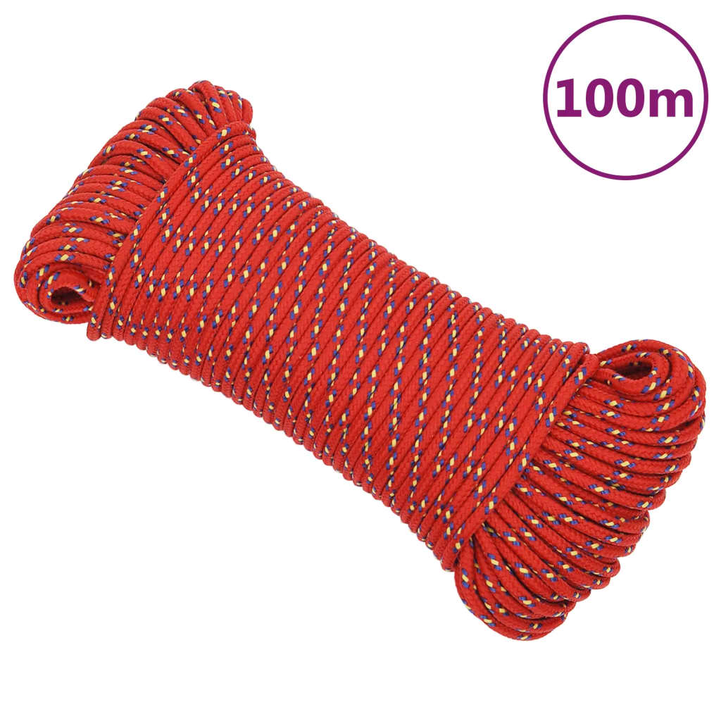 Corda Per Barca Rossa 5 Mm 100 M In Polipropilene