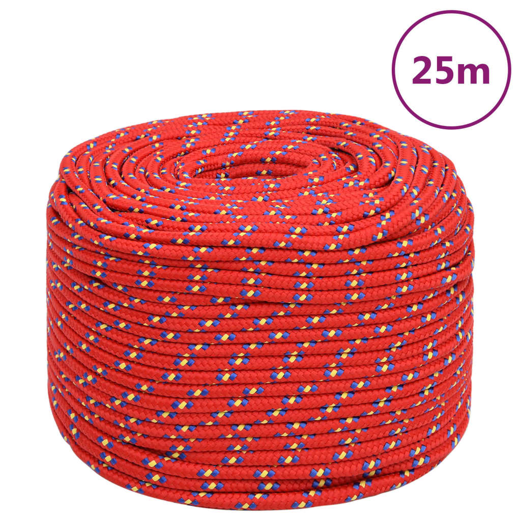 Corda Per Barca Rossa 8 Mm 25 M In Polipropilene