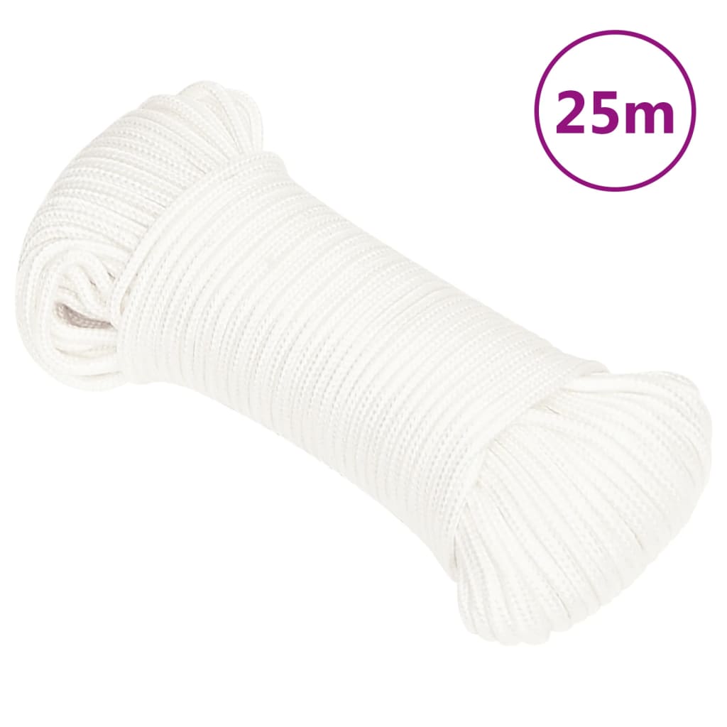 Corda Per Barca Completamente Bianca 4 Mm 25 M In Polipropilene