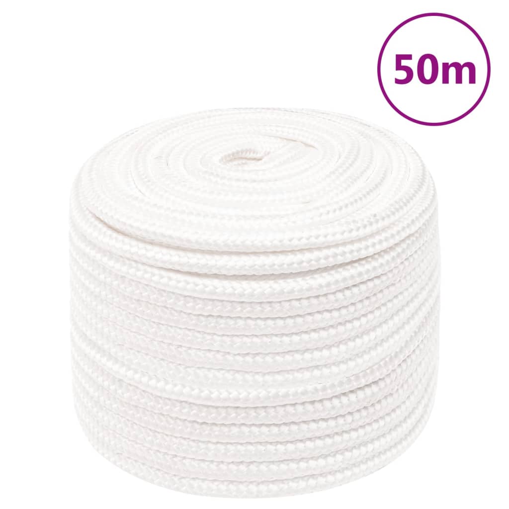 Corda Per Barca Completamente Bianca 14 Mm 50 M In Polipropilene