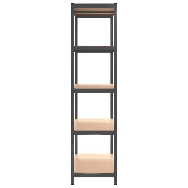Scaffali 5 Ripiani 2 Pz Antracite Acciaio E Legno Multistrato - Image 6