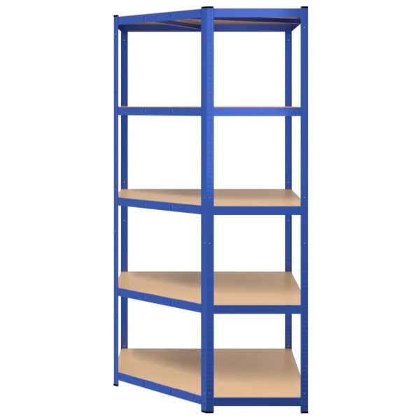 Mensola Angolare 5 Strati Blu In Acciaio E Legno Multistrato - Image 5