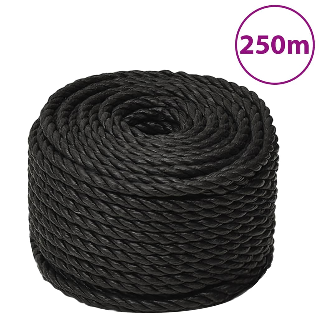Corda Da Lavoro Nera 16 Mm 250 M In Polipropilene