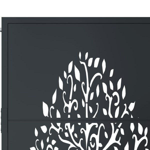 Cancello Giardino Antracite 105x130 Cm In Acciaio Design Albero - Image 6
