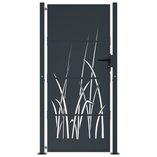 Cancello Giardino Antracite 105x180 Cm In Acciaio Design Erba - Image 3