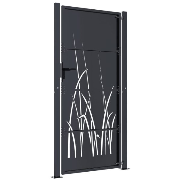 Cancello Giardino Antracite 105x180 Cm In Acciaio Design Erba - Image 4