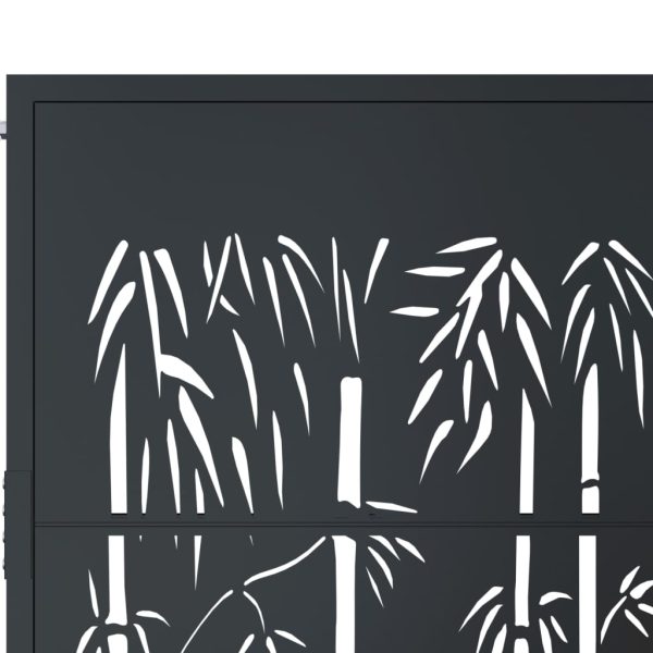 Cancello Giardino Antracite 105x130 Cm In Acciaio Design Bambù - Image 6