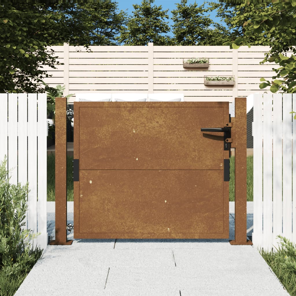 Cancello Da Giardino 105x105 Cm In Acciaio Corten