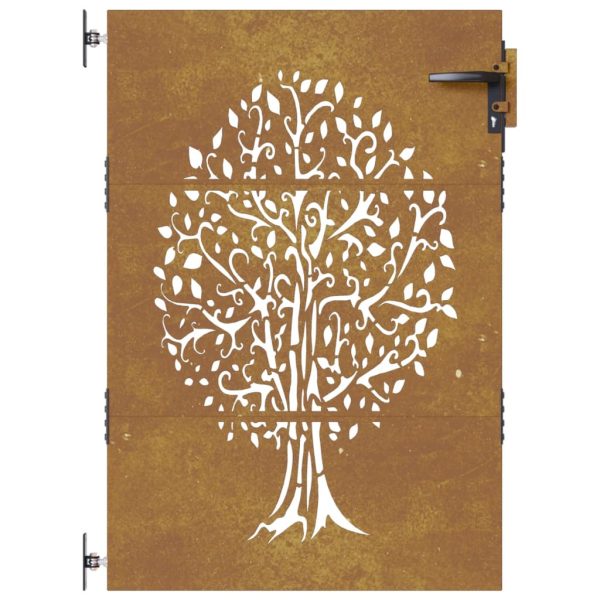 Cancello Da Giardino 85x150 Cm In Acciaio Corten Design Albero - Image 4