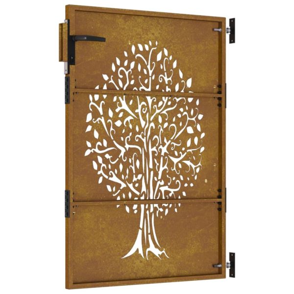 Cancello Da Giardino 85x150 Cm In Acciaio Corten Design Albero - Image 6